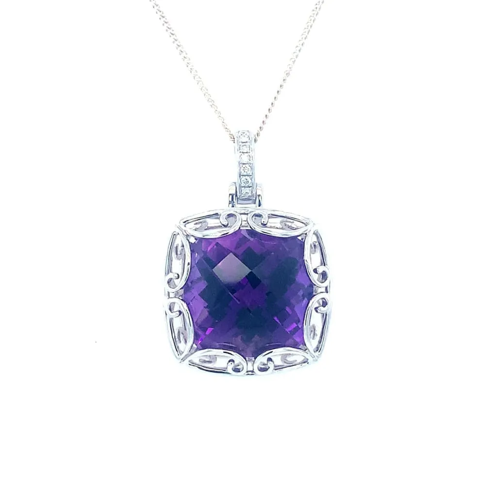 17.51CT AMETHYST NECKLACE REGARD JEWELRY AUSTIN, TX.