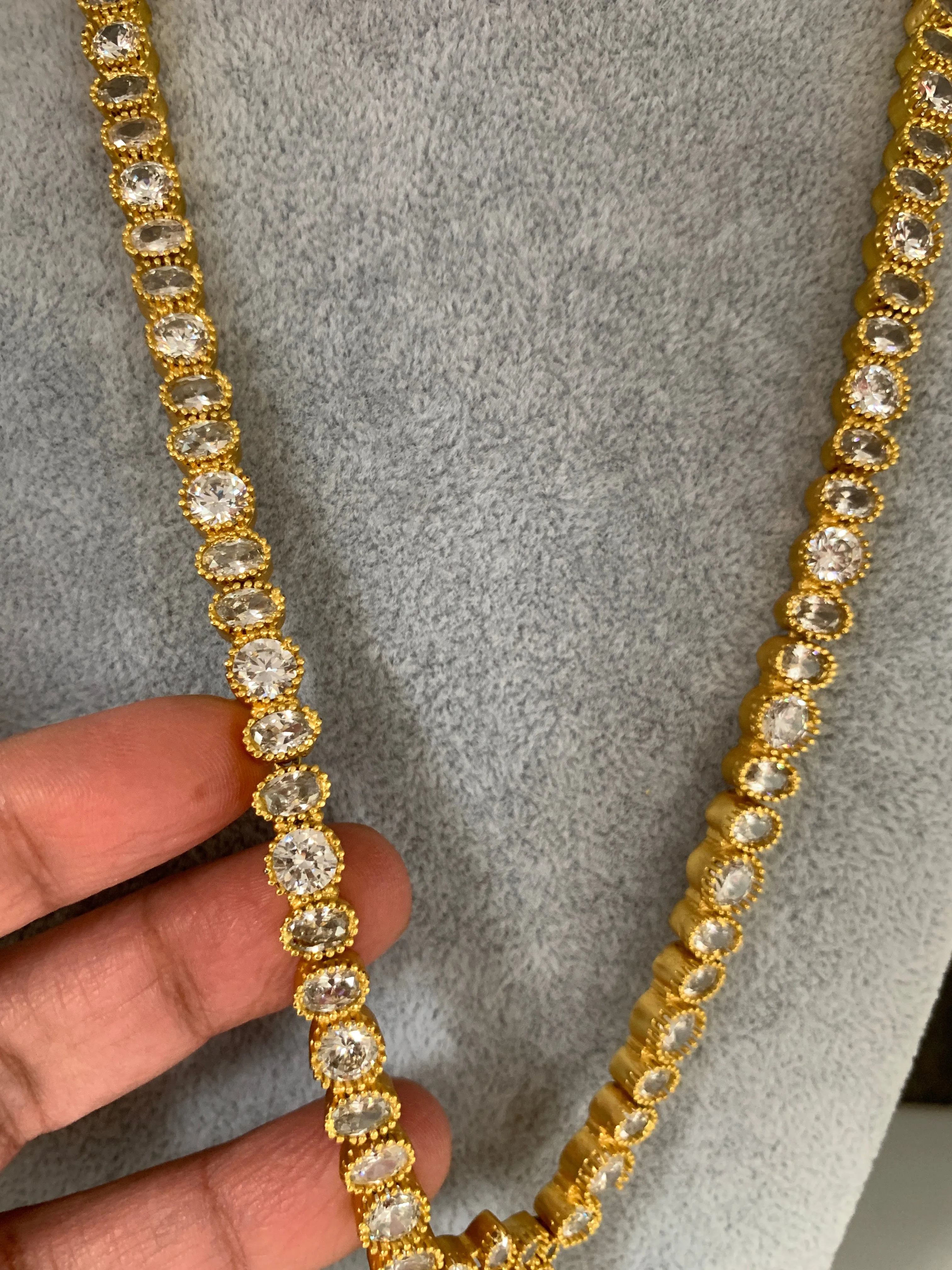 AD Multi Stone Long Necklace