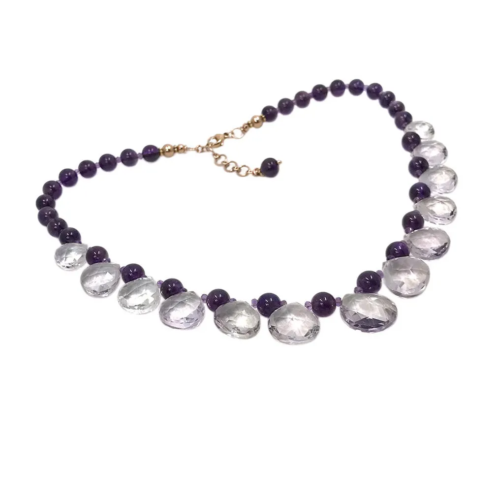 Amethyst and Rose Gold Filled Necklace