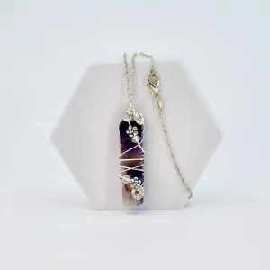 Amethyst Boho Flower Handmade Necklace