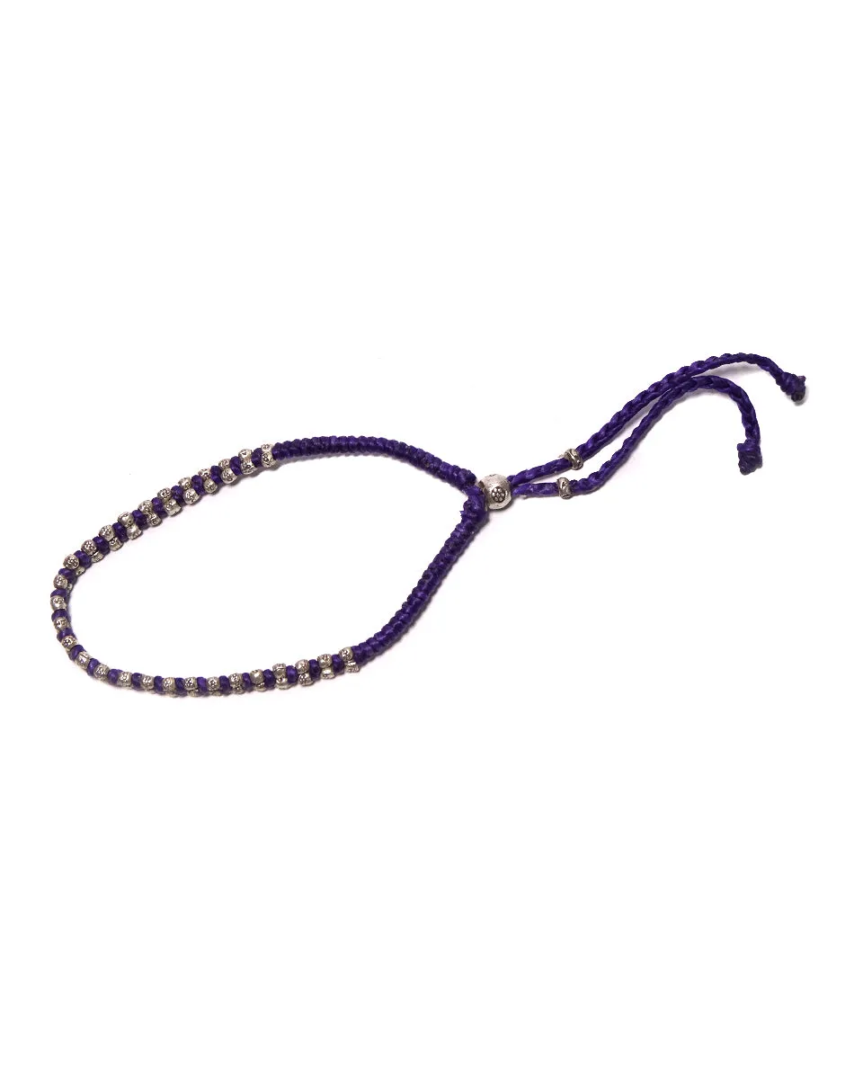 Beaded Waxed Cotton Bracelet