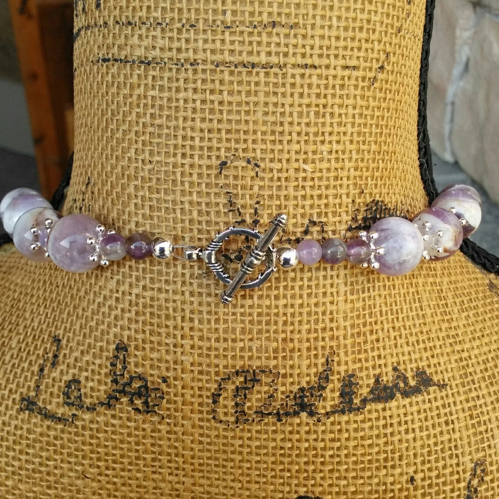 Boho Amethyst Multi-Strand Statement Necklace, Unique Gift for Her, Iris Apfel Inspired