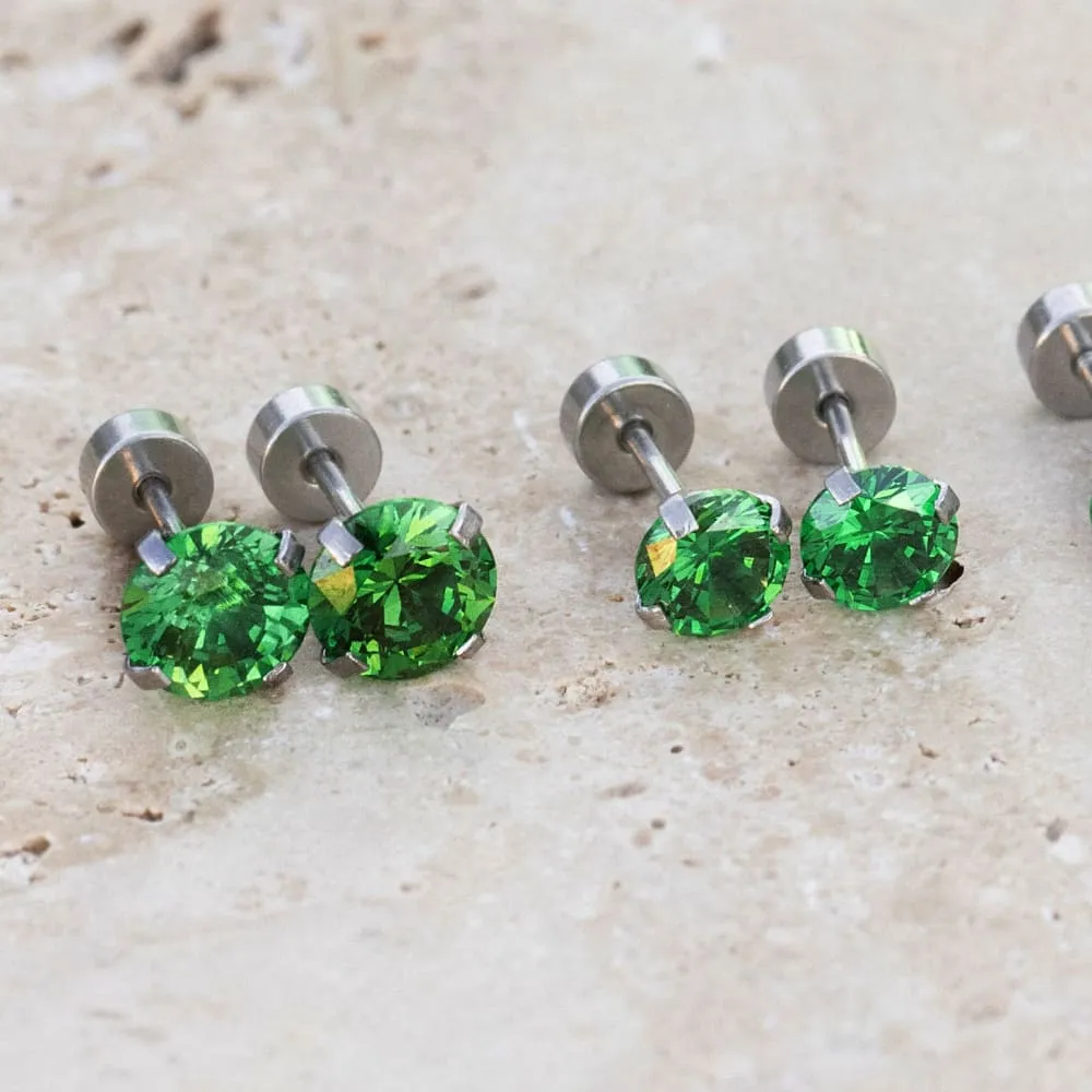 Brilliant Emerald Stud Earrings