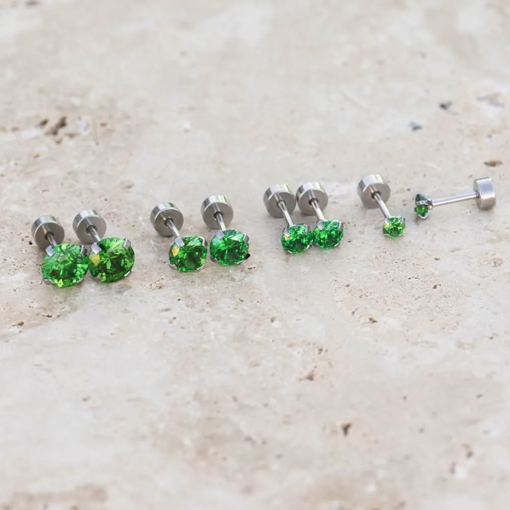 Brilliant Emerald Stud Earrings