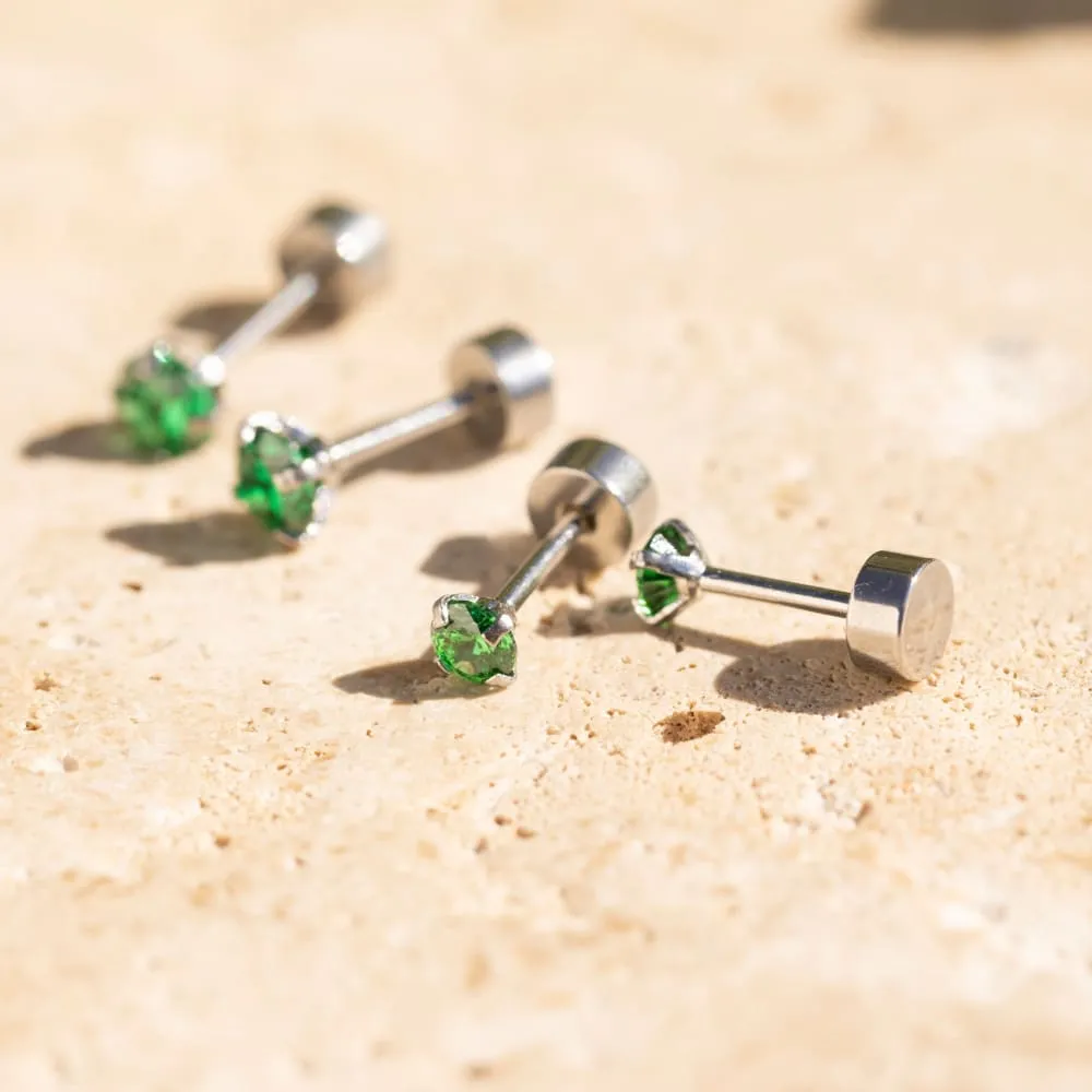Brilliant Emerald Stud Earrings