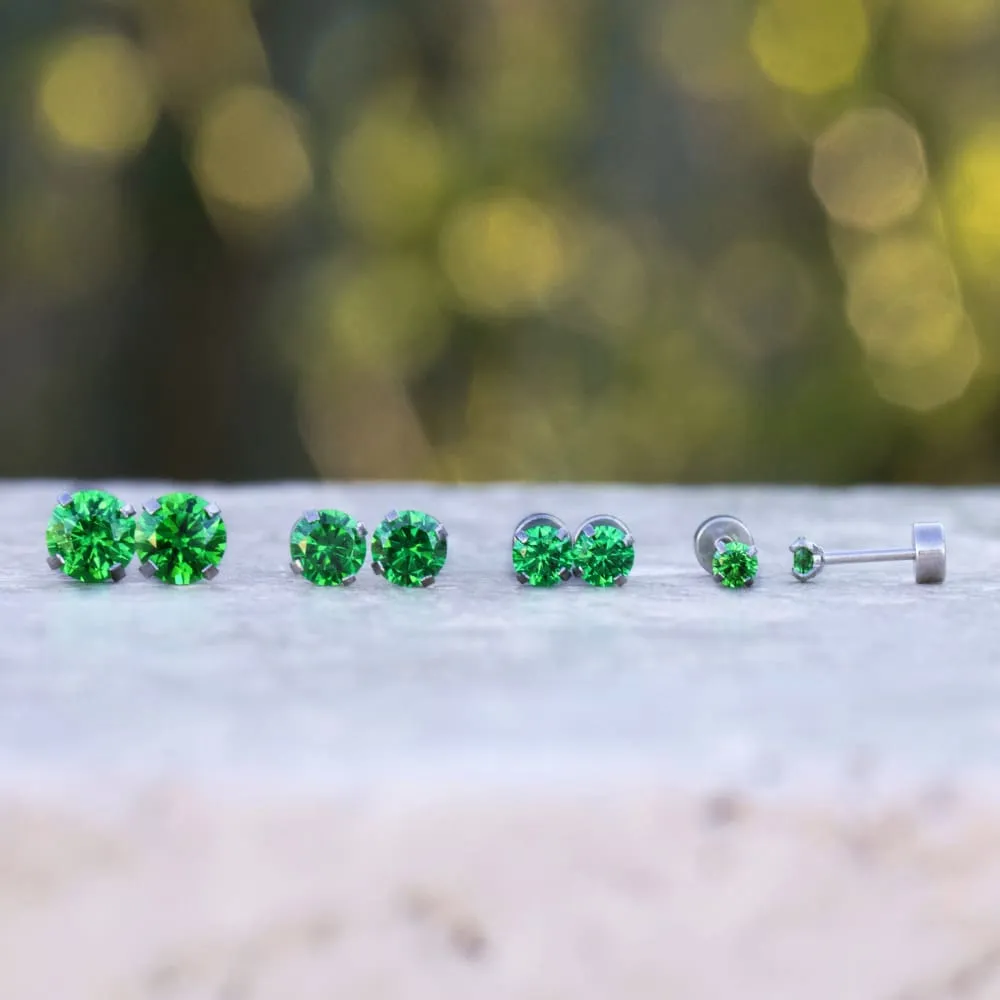 Brilliant Emerald Stud Earrings