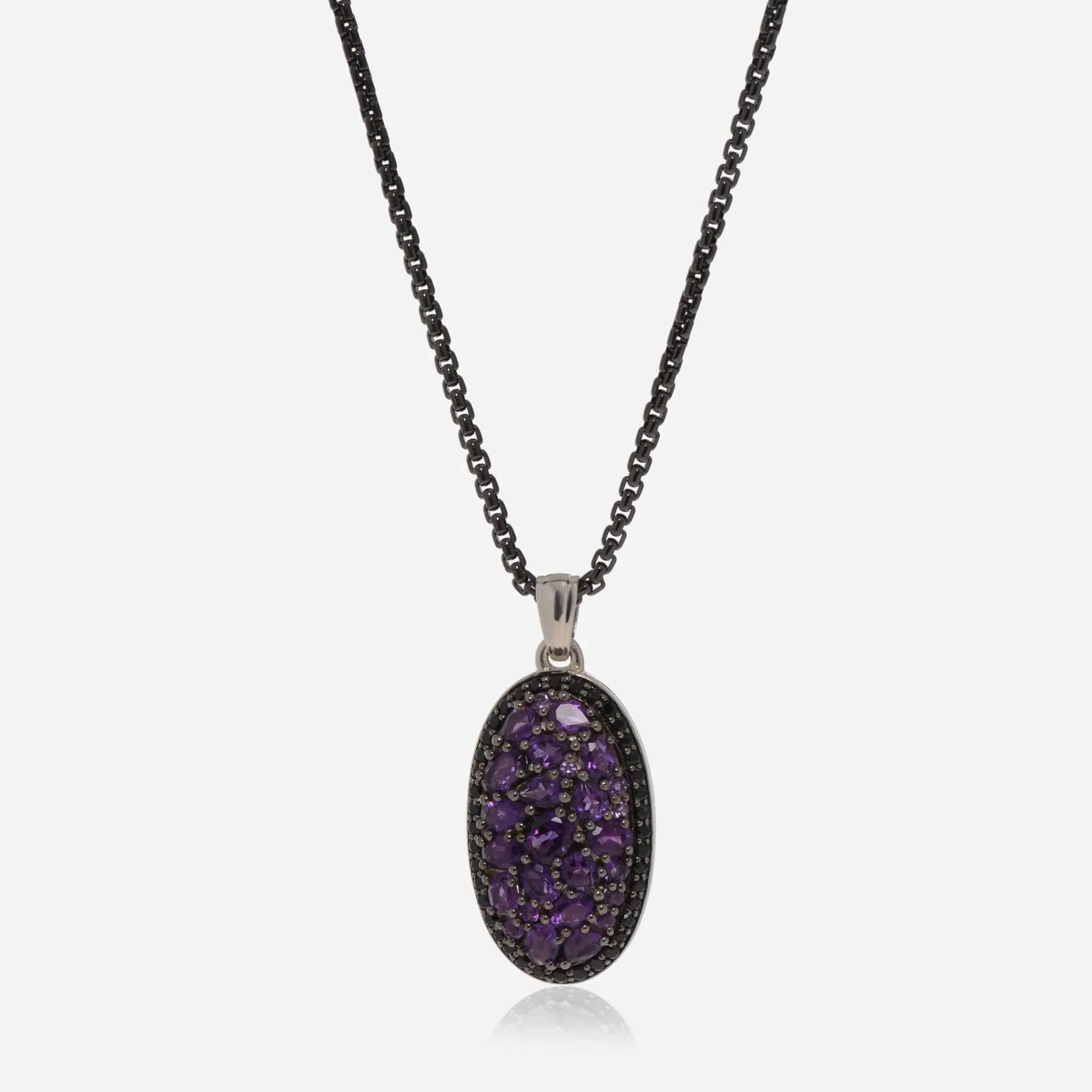 Charles Krypell Roxy Sterling Silver and Black Sapphire 0.62ct. tw. Pendant Necklace 4-600-RXC