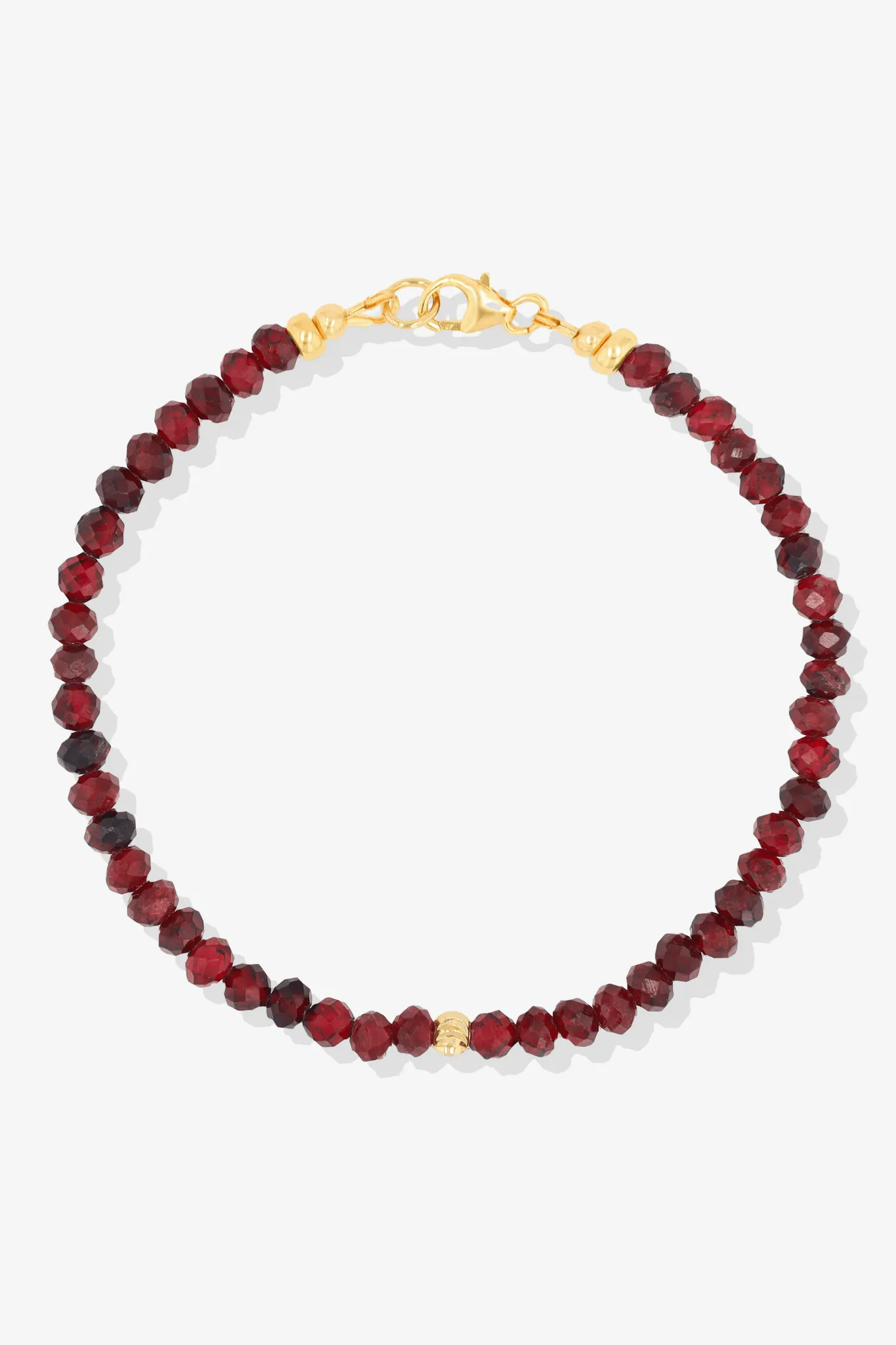 Destiny Mini Beaded Gemstone Gold Vermeil Bracelet Garnet - Passion
