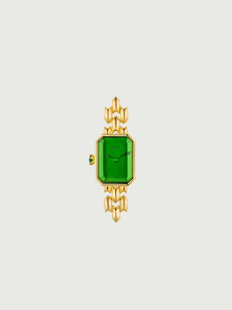 Drop Emerald Green Watch Earrings