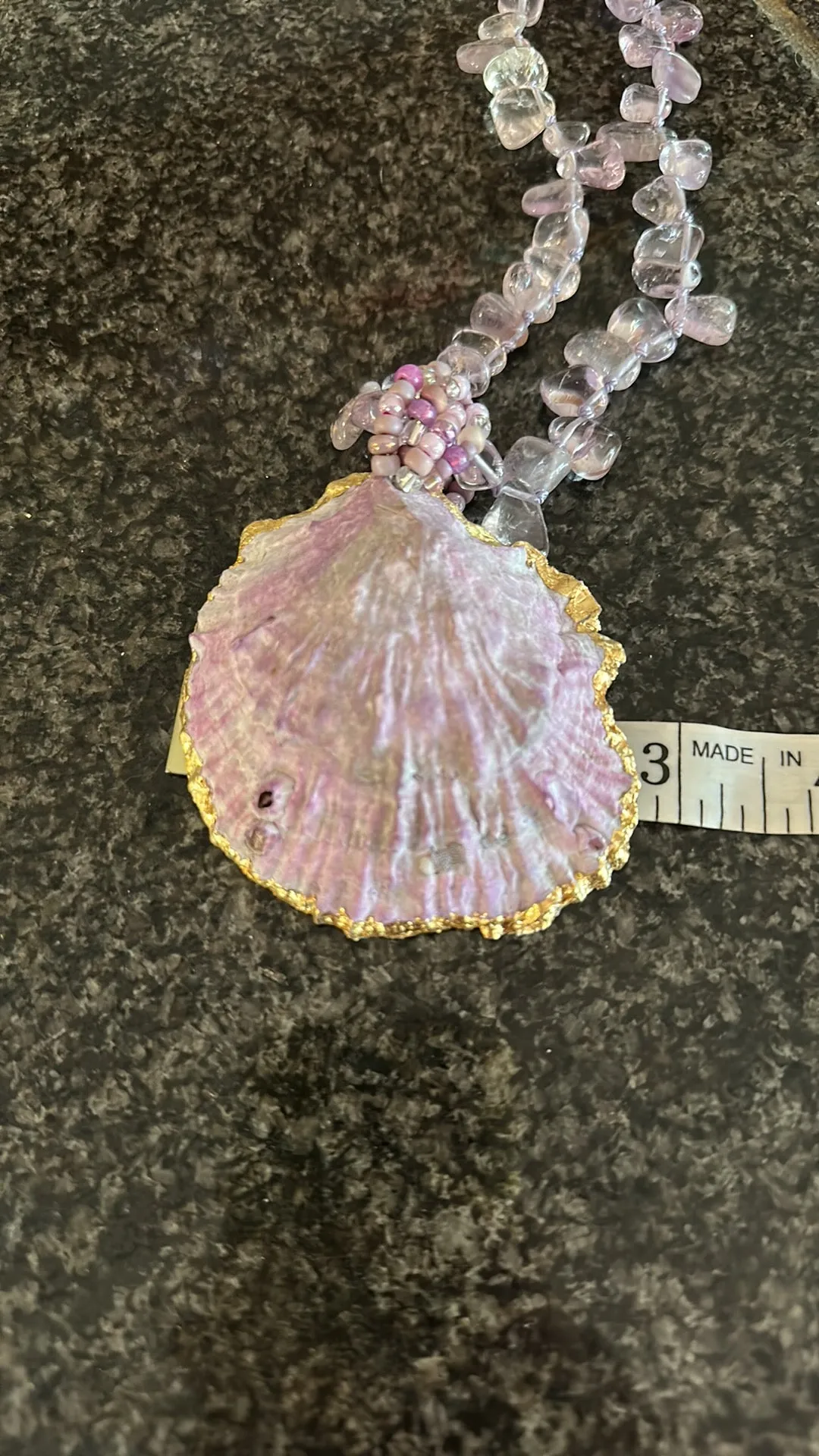 Dyed oyster shell necklace