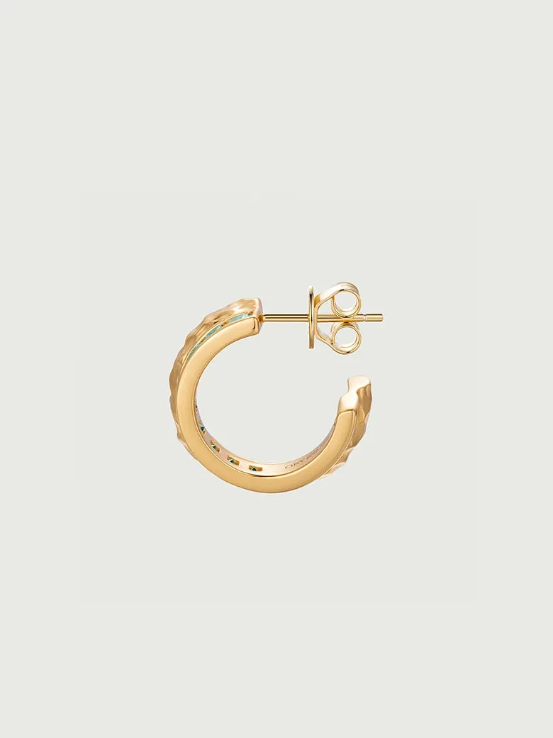 Emerald Channel Set Hoop Earrings