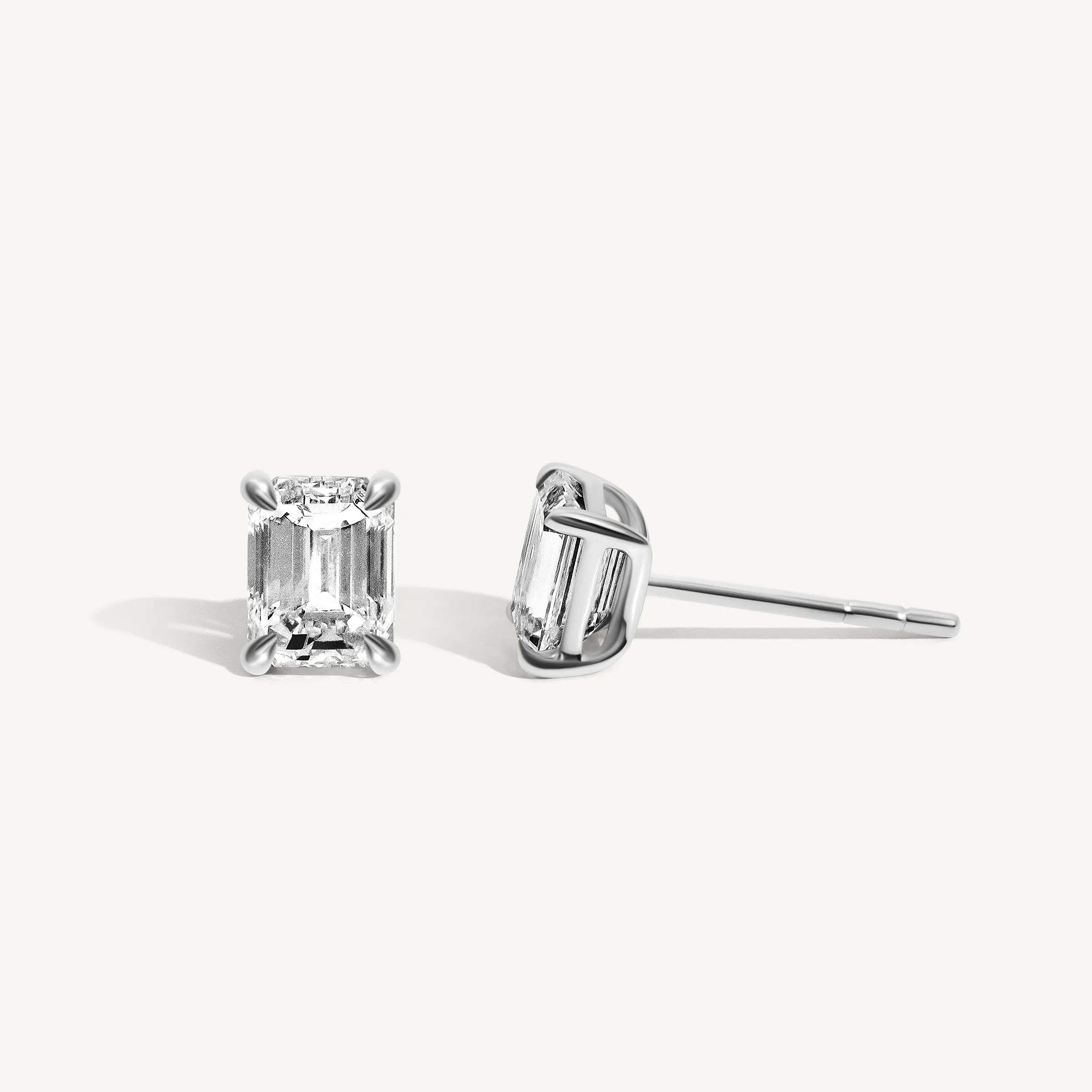 Emerald Diamond Stud Earrings