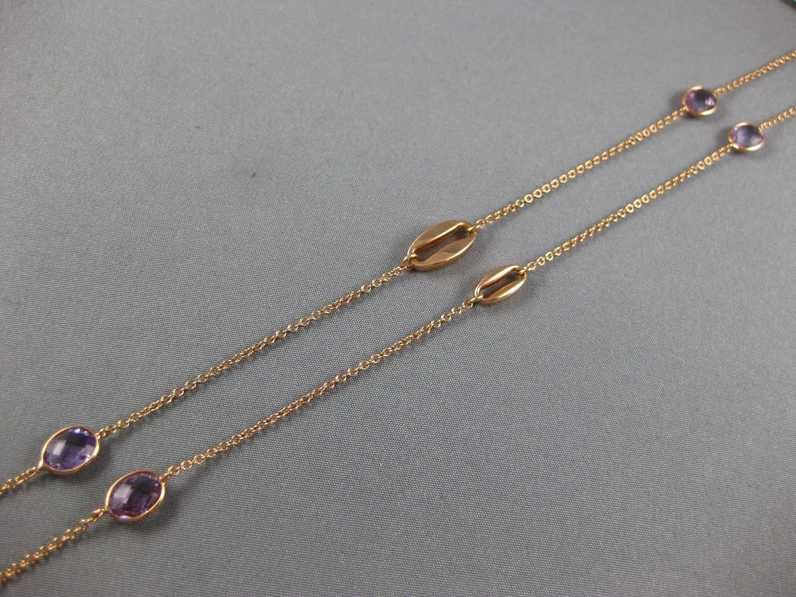 ESTATE 8.0CT AAA AMETHYST 18K ROSE GOLD 3D CLASSIC OVAL BY THE YARD FUN NECKLACE