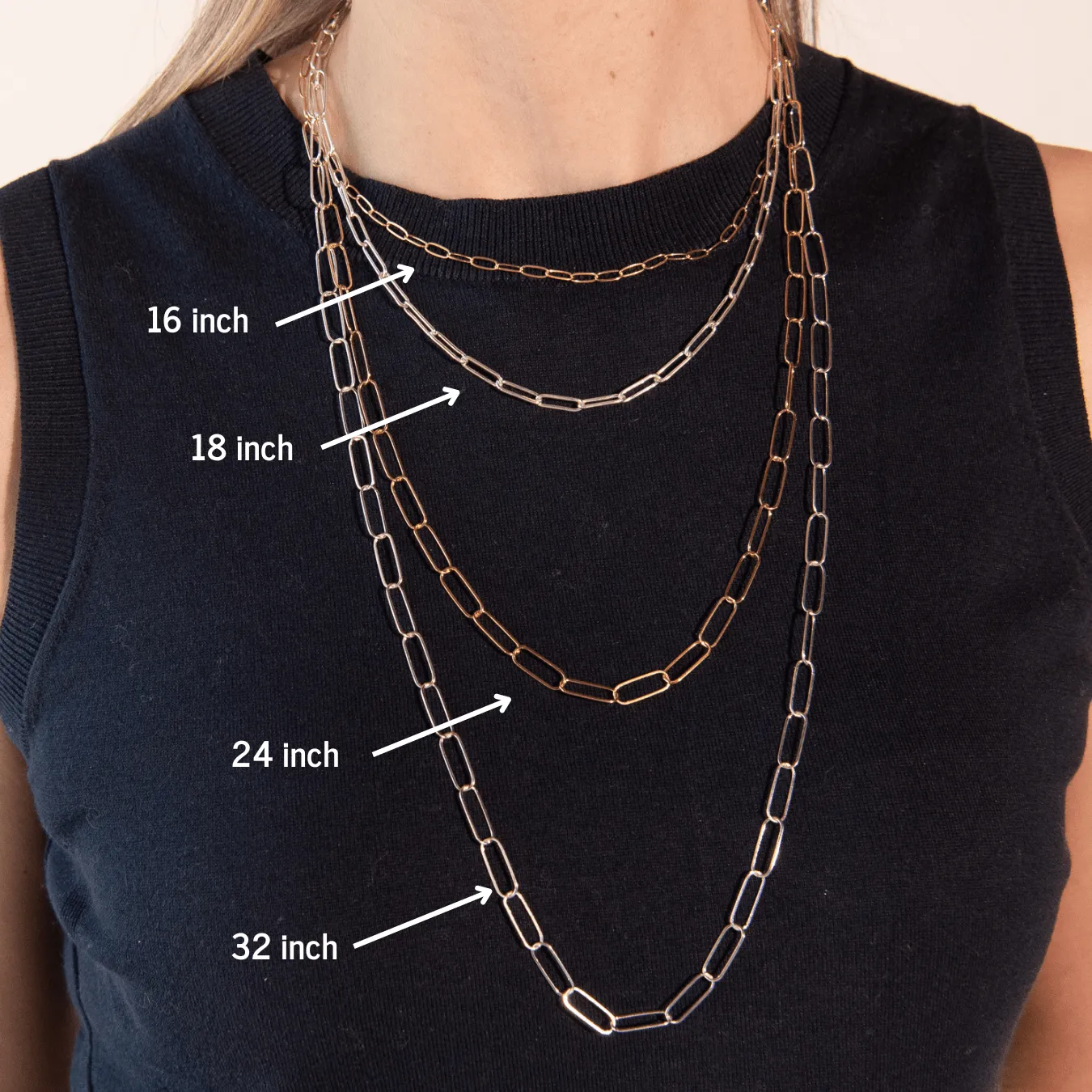 February Amethyst Birthstone Small Paper Clip Chain