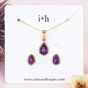 February Birthstone Jewellery Set - Amethyst Jewellery