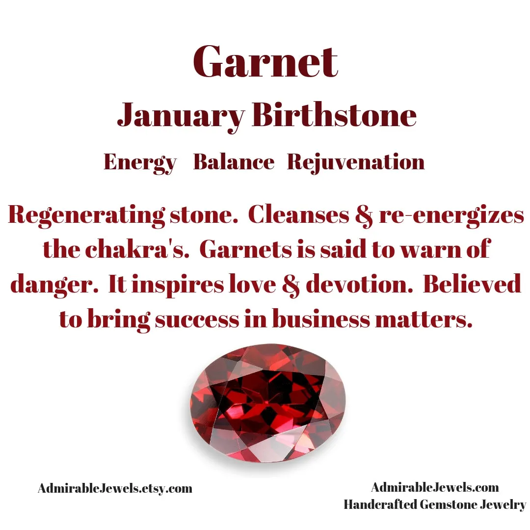 Garnet Hoop Pendant Necklace