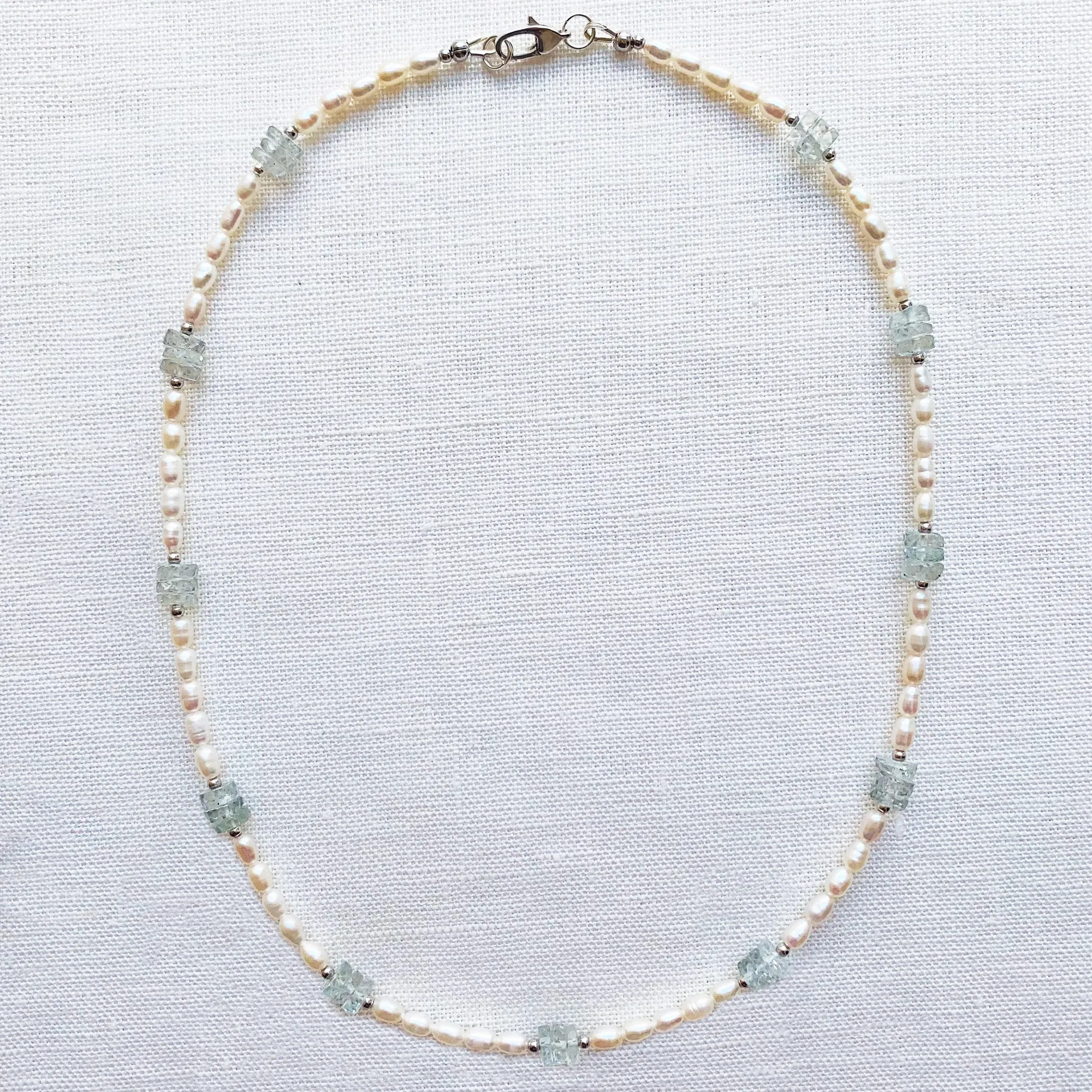 Green Amethyst and Pearls Necklace