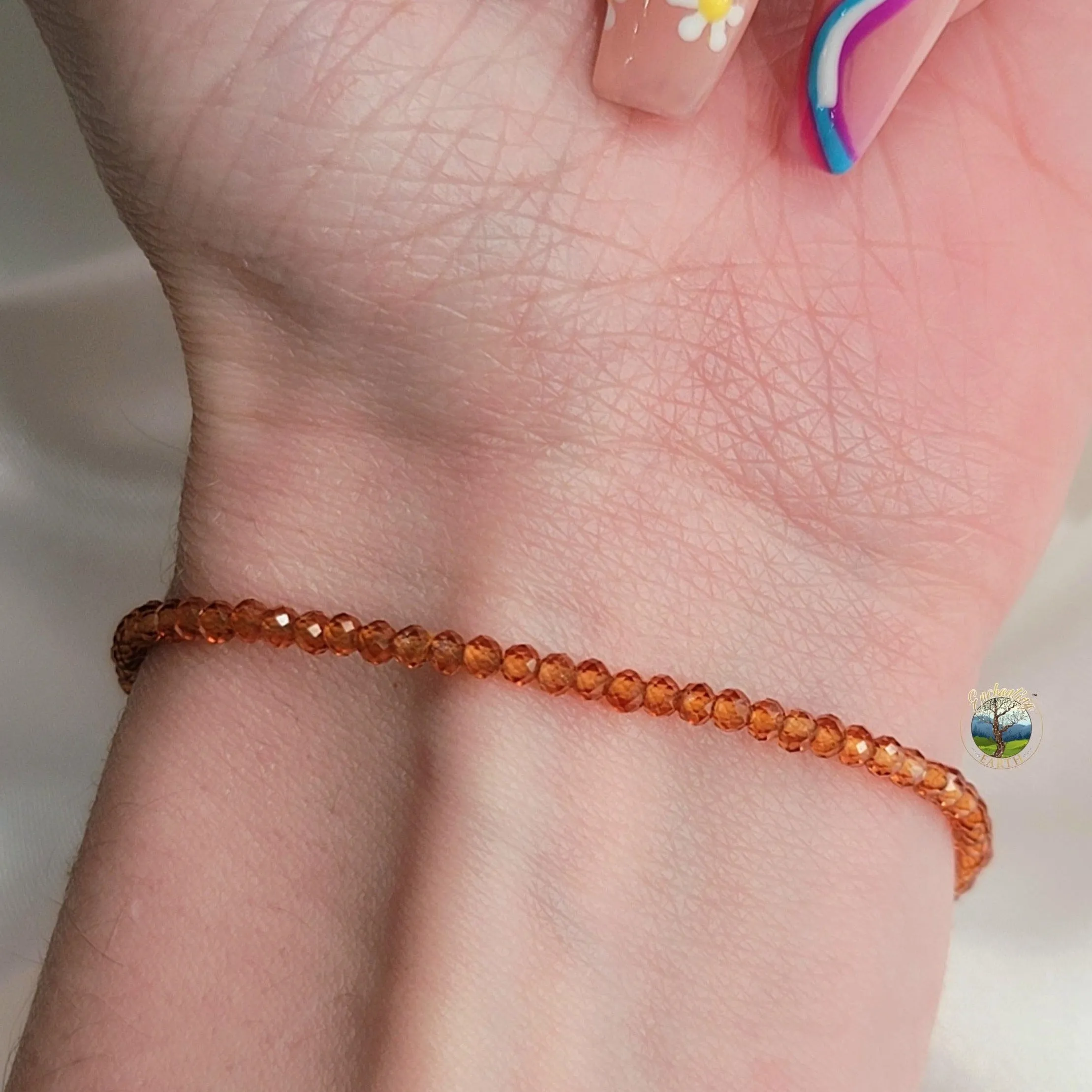 Hessonite Garnet Micro Faceted Bracelet