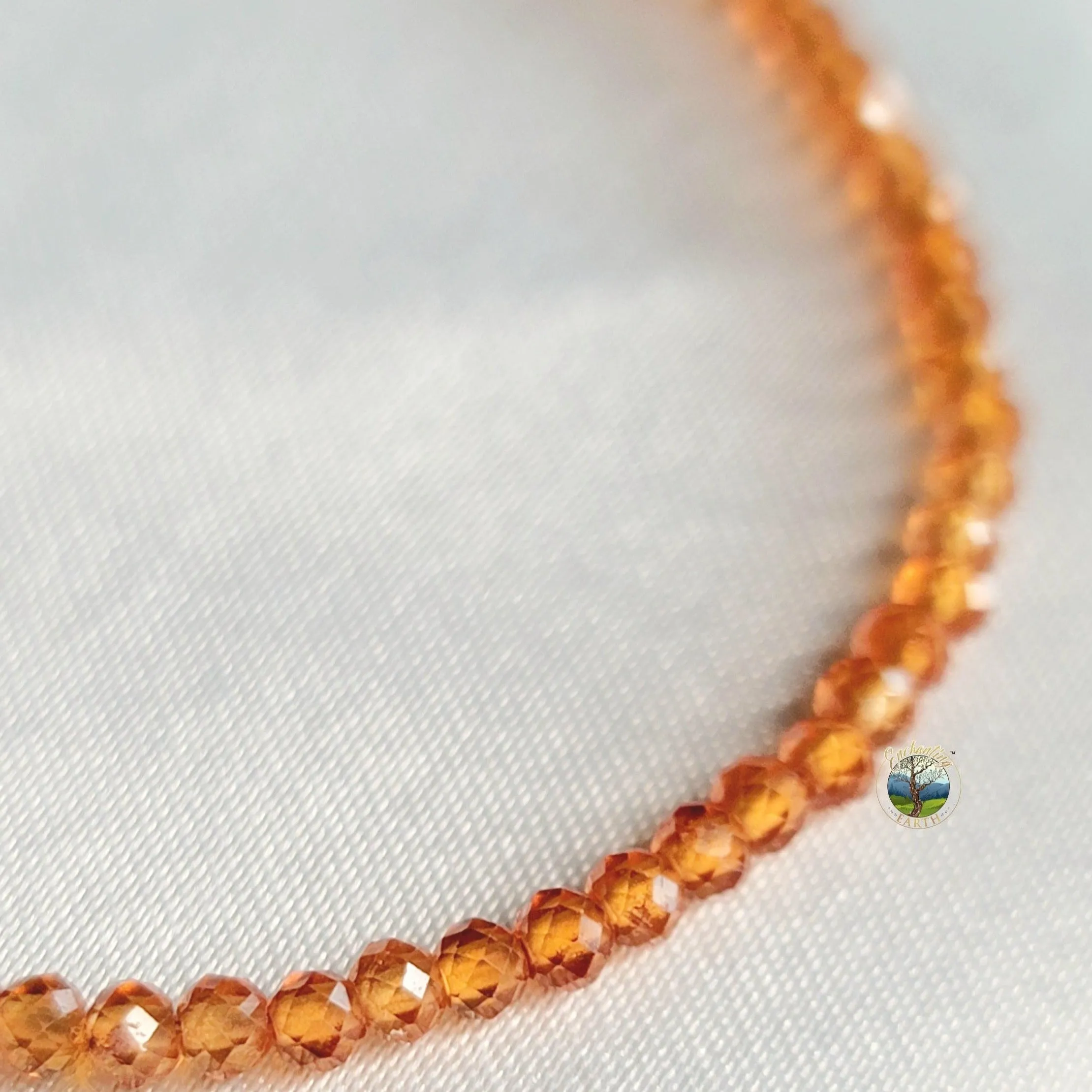 Hessonite Garnet Micro Faceted Bracelet