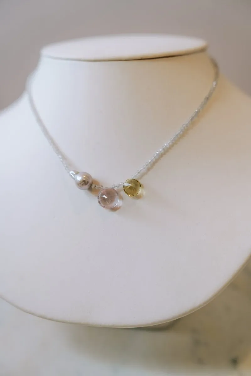Labradorite & Gemstone, Pearl Mix Necklace