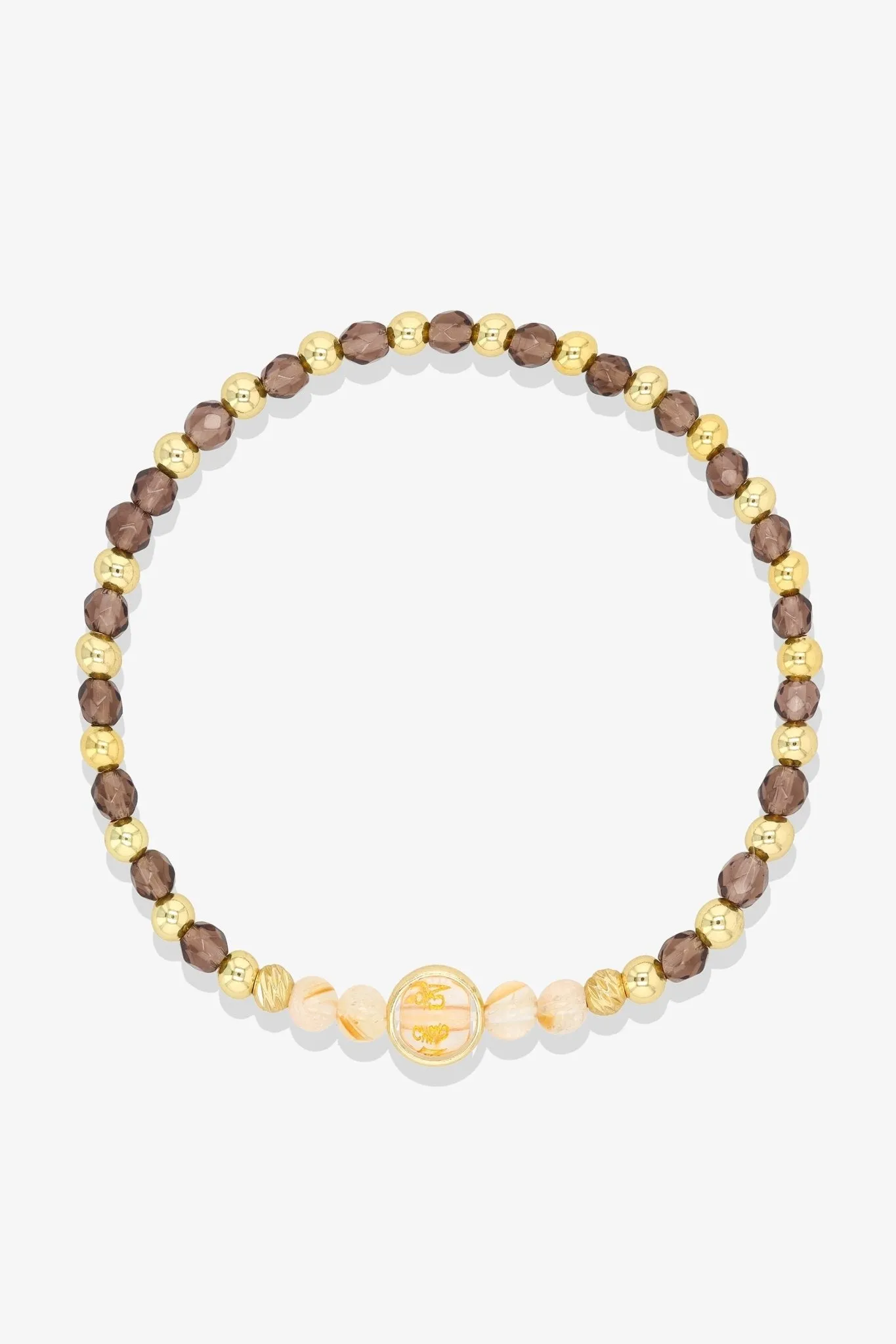 Leo Garnet Gold Vermeil Fortune Zodiac Bracelet