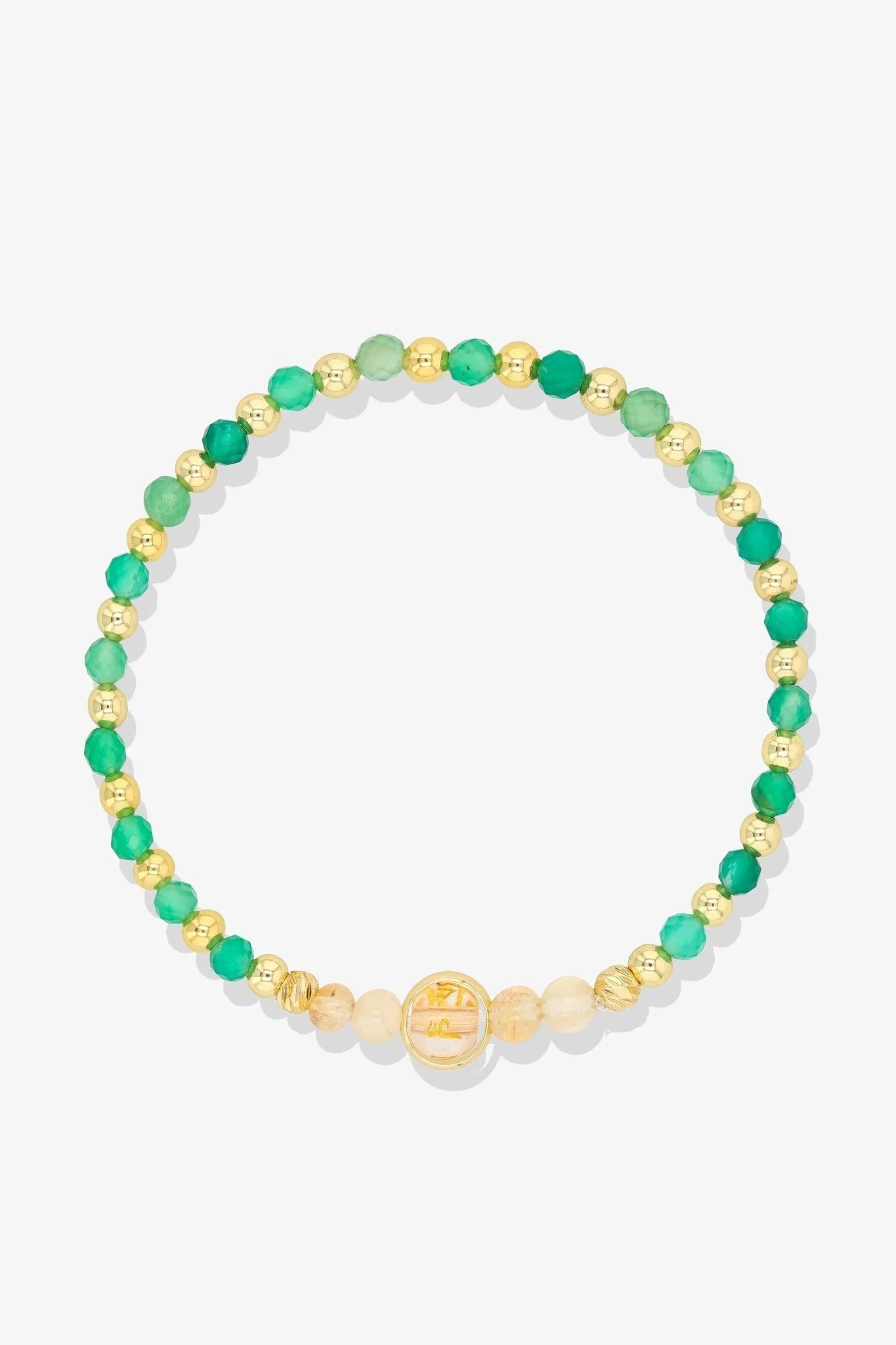 Leo Garnet Gold Vermeil Fortune Zodiac Bracelet
