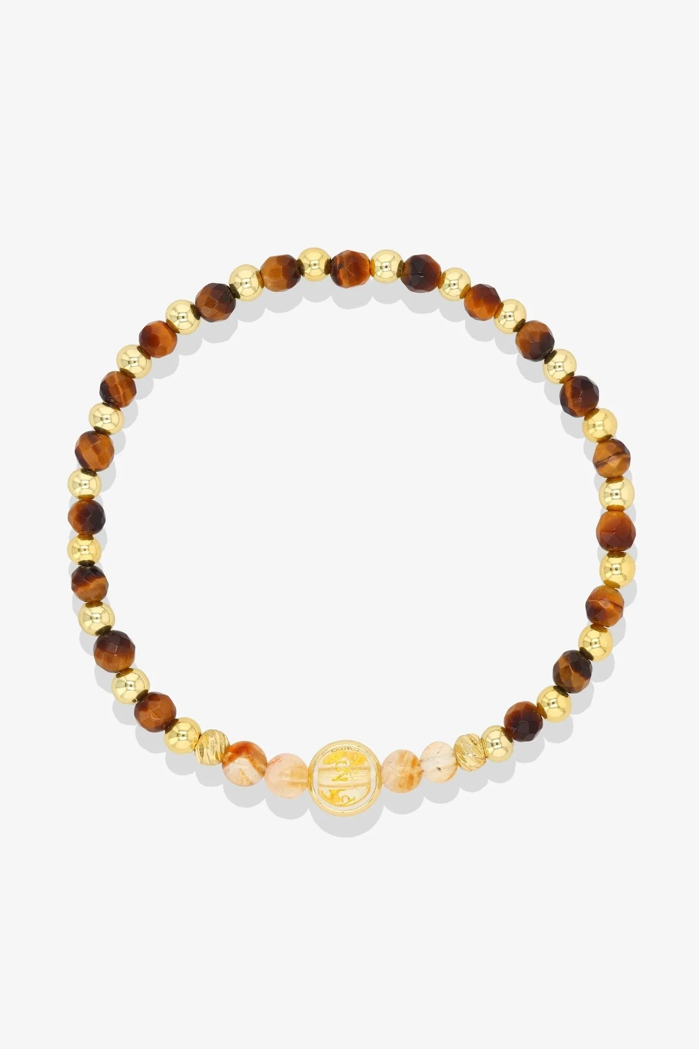 Leo Garnet Gold Vermeil Fortune Zodiac Bracelet