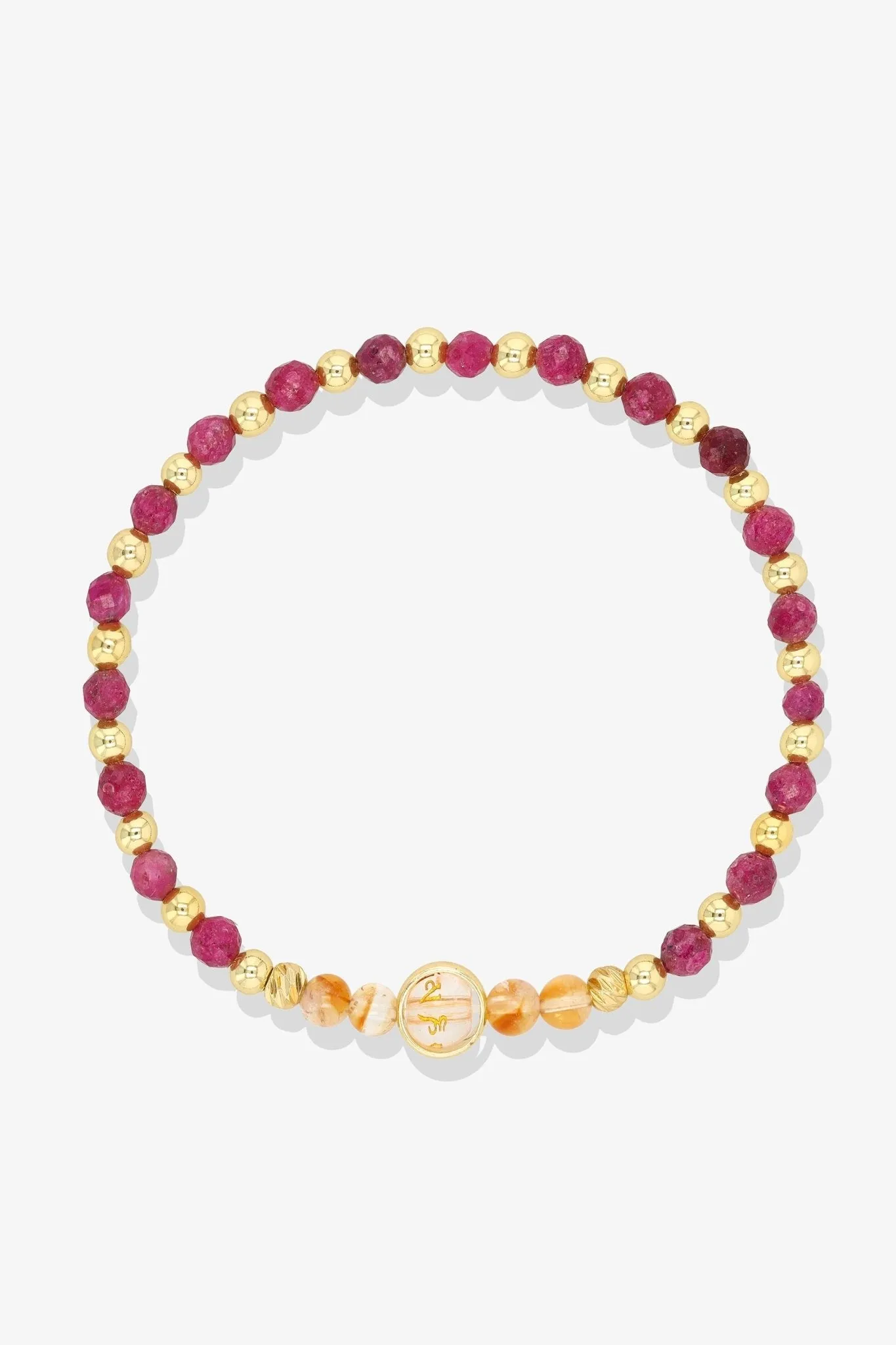 Leo Garnet Gold Vermeil Fortune Zodiac Bracelet