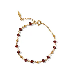 Mercy Bracelet, Garnet, Gold