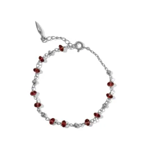Mercy Bracelet, Garnet, Silver