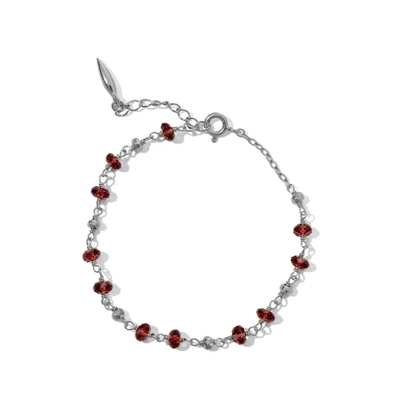 Mercy Bracelet, Garnet, Silver