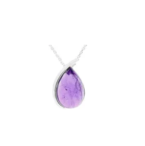 MILENA Necklace Pear Elegant Amethyst Silver