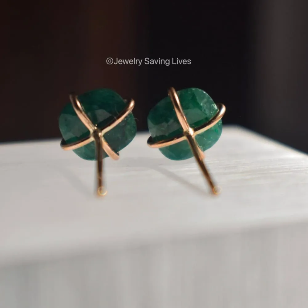 Natural Emerald Stud Earrings