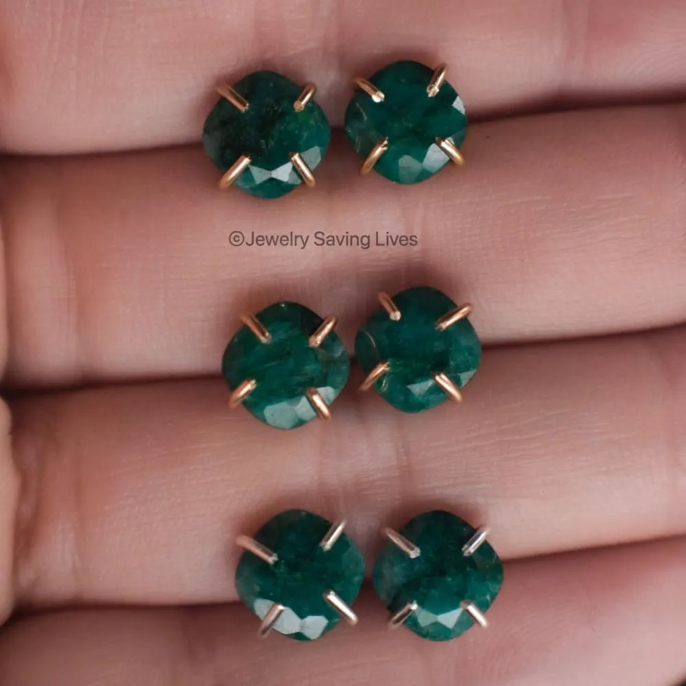Natural Emerald Stud Earrings