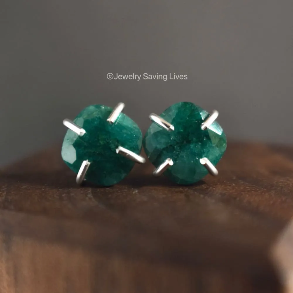 Natural Emerald Stud Earrings