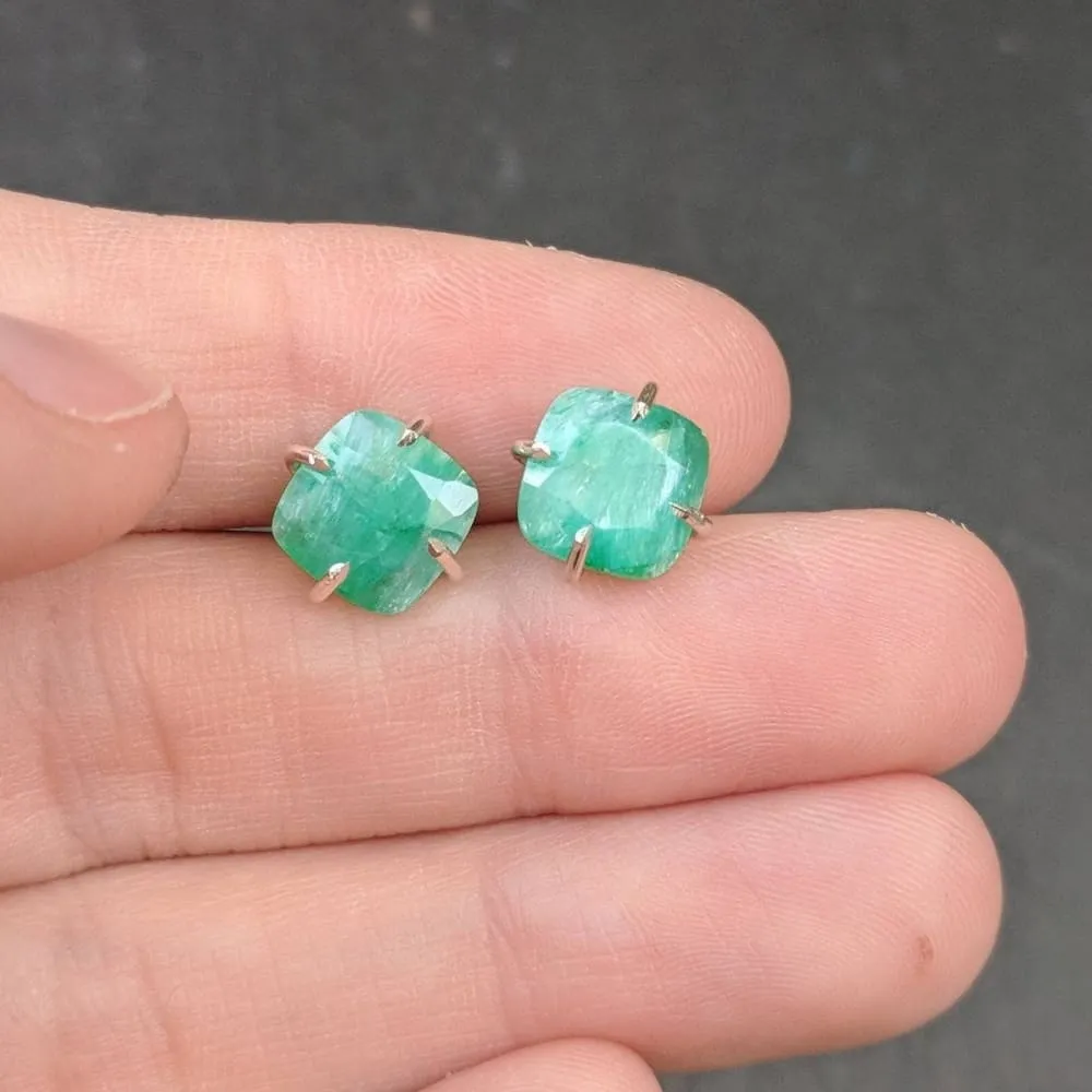 Natural Emerald Stud Earrings