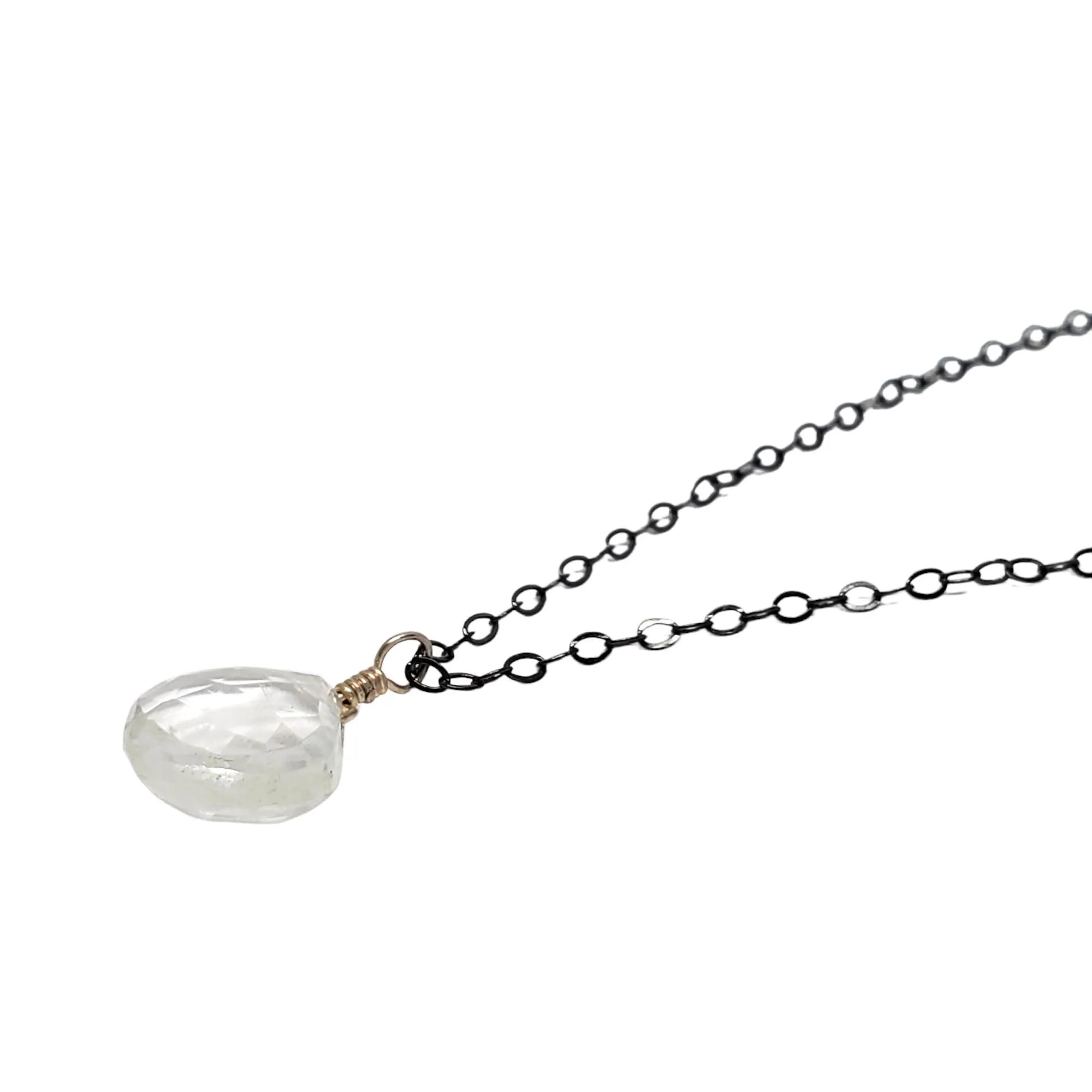 Necklace - Prasiolite Gemstone Oxidized Sterling by Foamy Wader