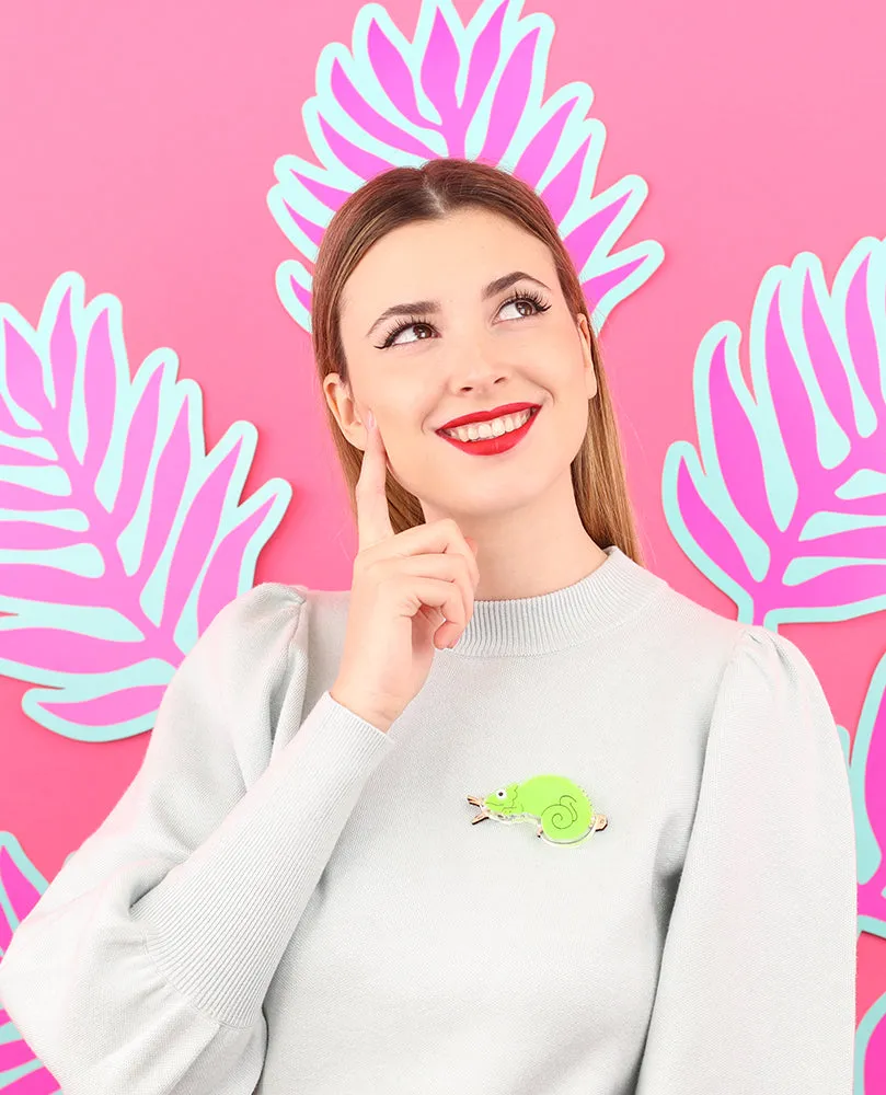 Neon inserts for chameleon brooch