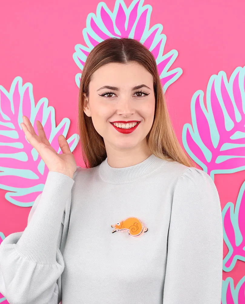 Neon inserts for chameleon brooch