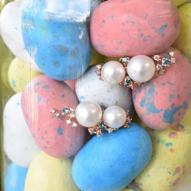 Pearl & Diamond 14K Statement Ear Climbers