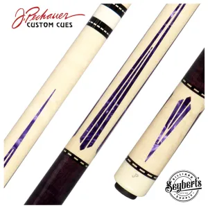 Pechauer JP Series Natural Colored with Purple Points Pool Cue - JP07P-P