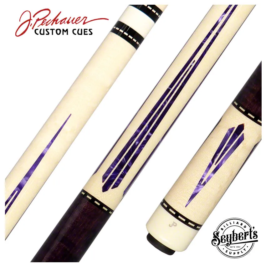Pechauer JP Series Natural Colored with Purple Points Pool Cue - JP07P-P