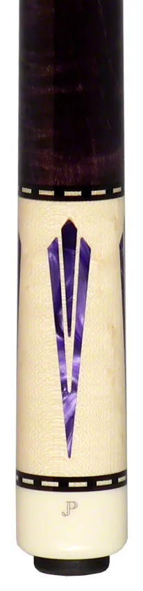 Pechauer JP Series Natural Colored with Purple Points Pool Cue - JP07P-P