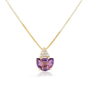 PENDULUM Necklace (1323) - Amethyst / YG