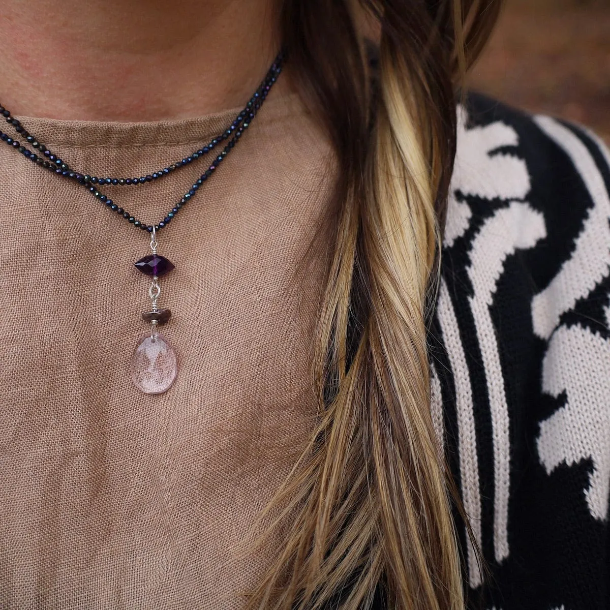 Pyrite with Amethyst Necklace