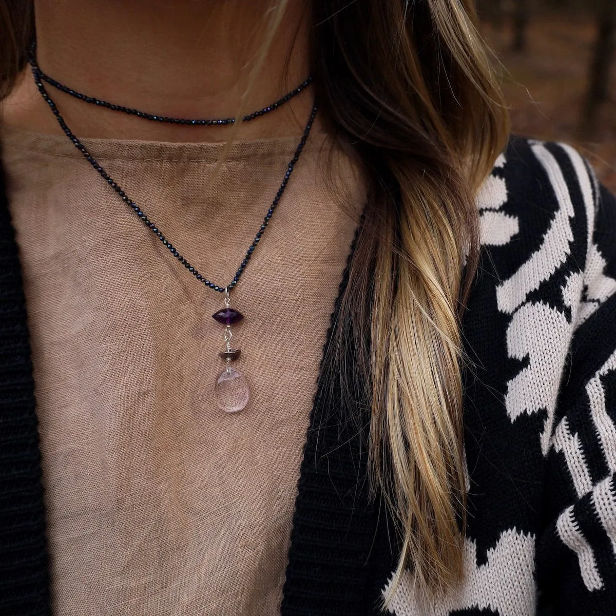 Pyrite with Amethyst Necklace