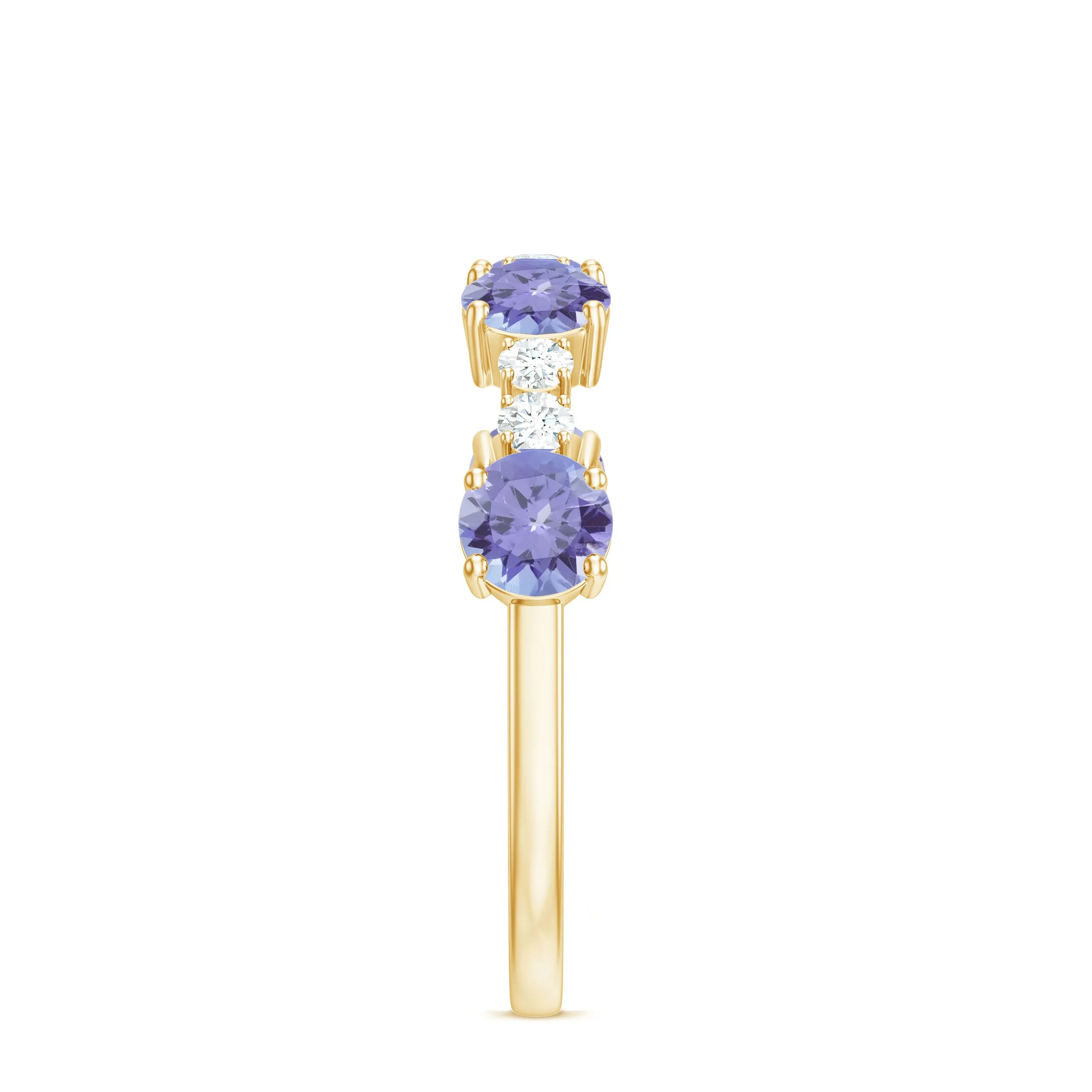 Real Tanzanite Wedding Half Eternity Ring