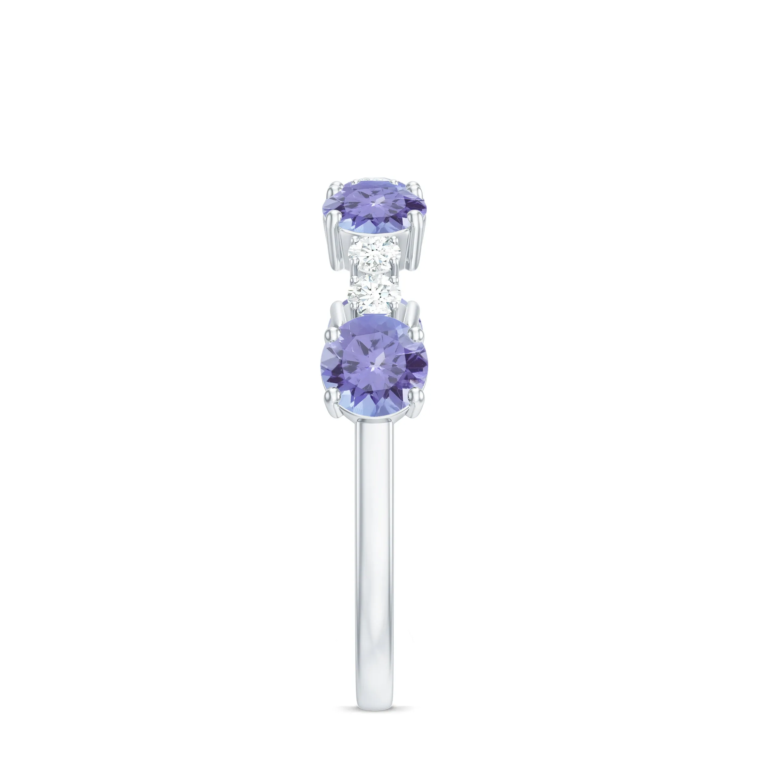 Real Tanzanite Wedding Half Eternity Ring