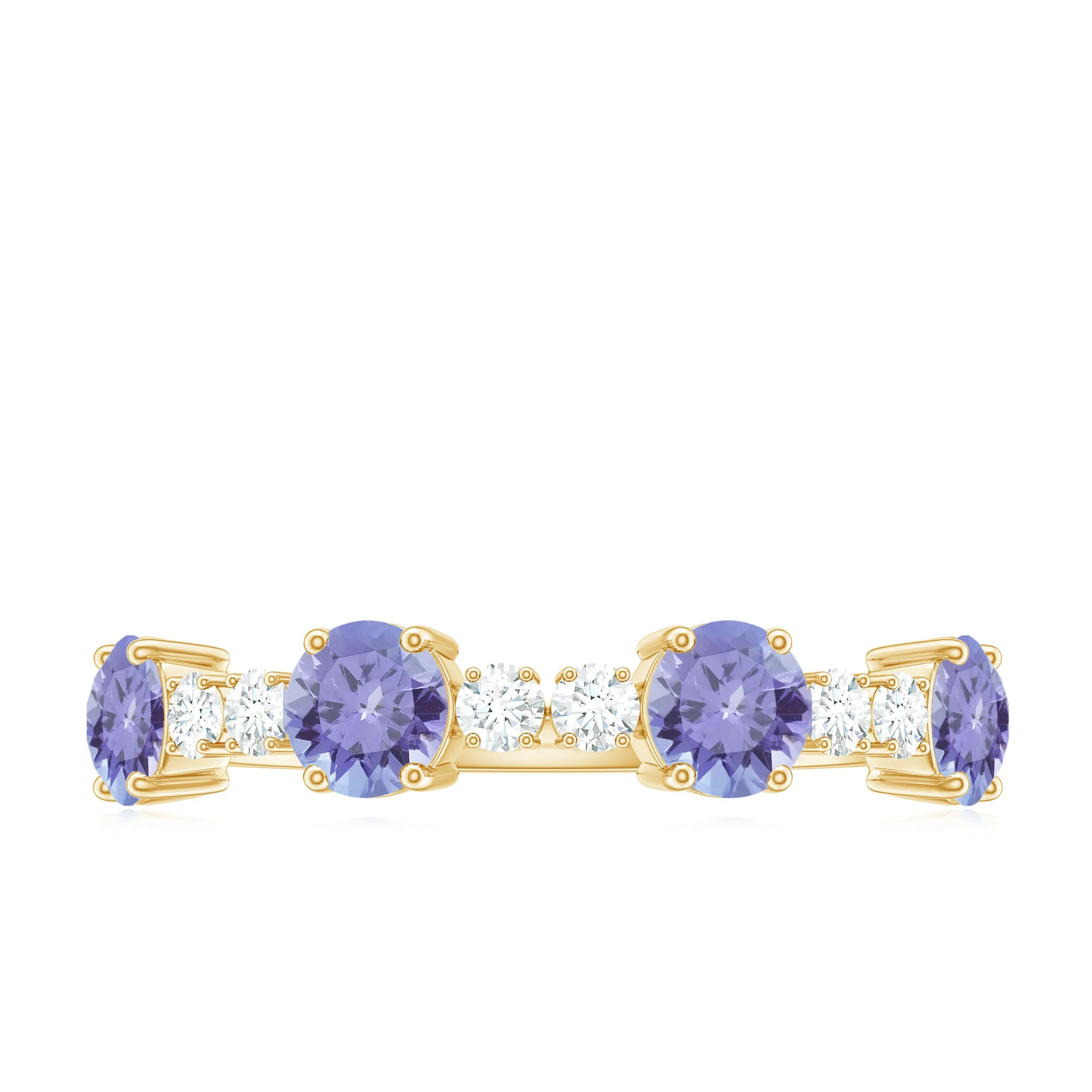 Real Tanzanite Wedding Half Eternity Ring