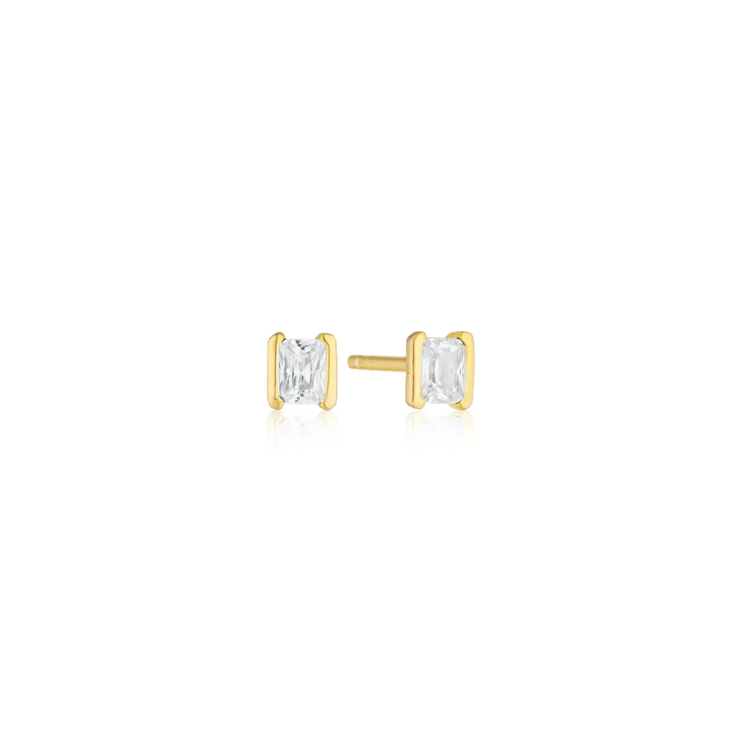 Sif Jakobs Gold Plated Earrings Roccanova Piccolo-18K Gold Plated with White Zirconia